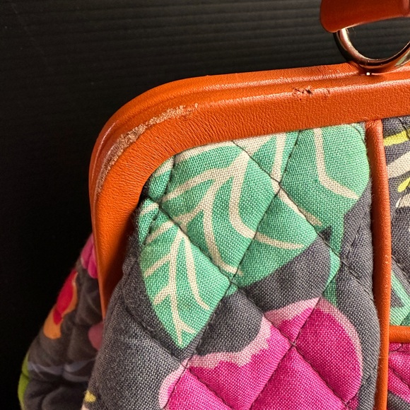 Vera Bradley BARBARA FRAME BAG Jazzy Blooms Multicolored Flowers Retired Print - Picture 8 of 12